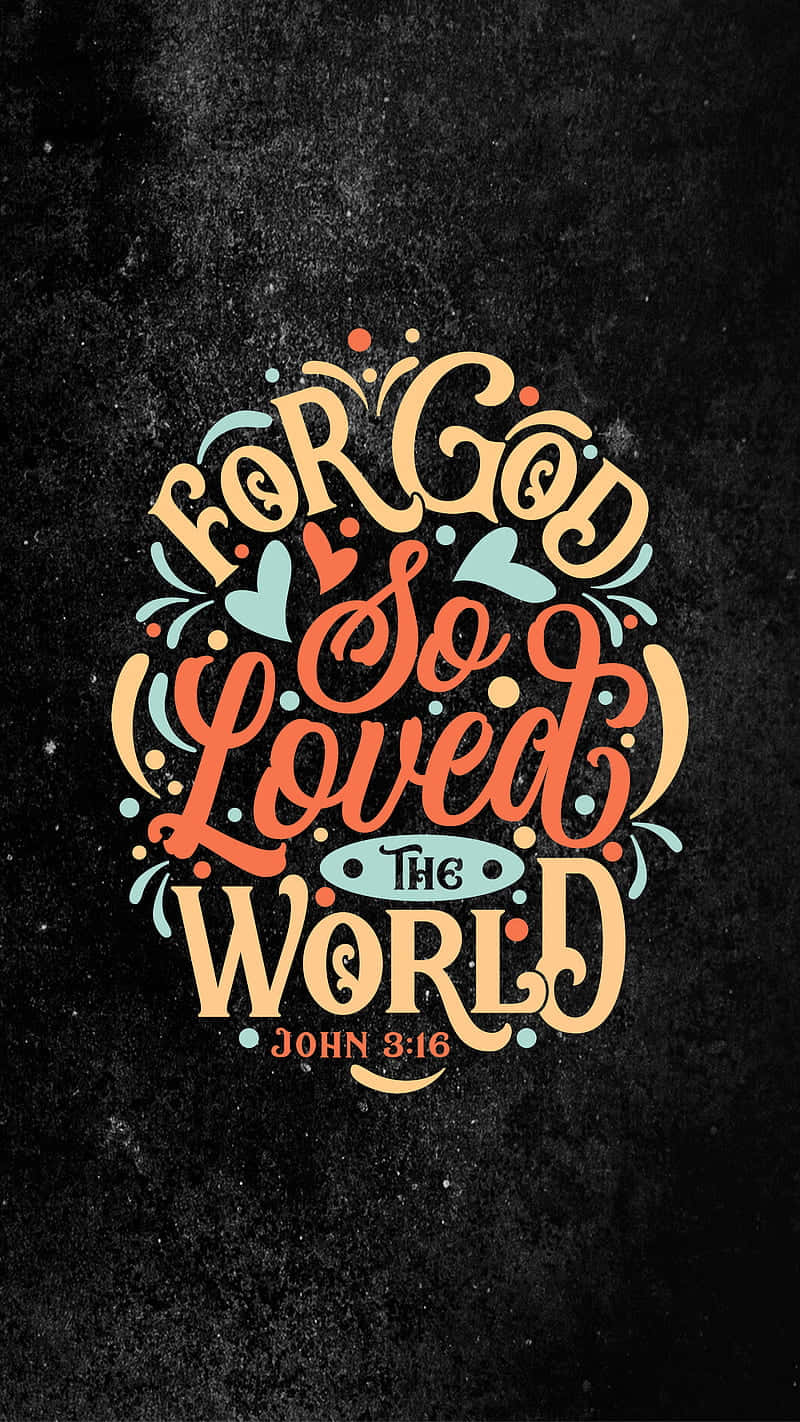 John 3:16, orange, teal, HD Phone Wallpaper