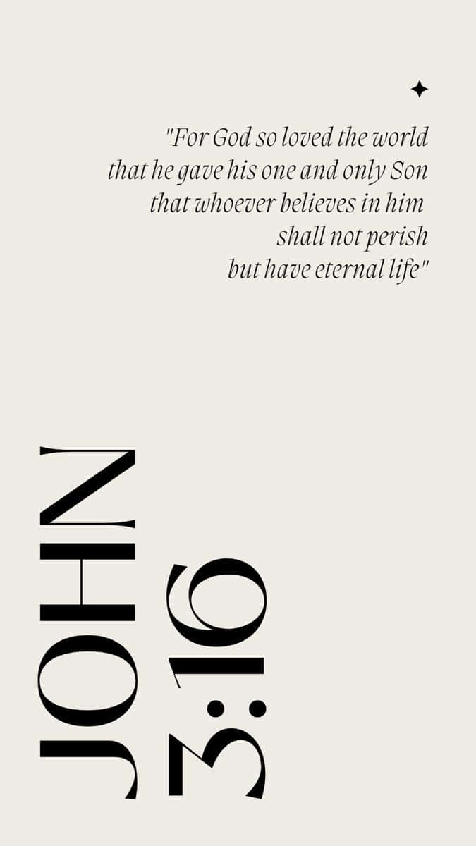 John 3:16, biblical verse, bold black font, SD Phone Wallpaper