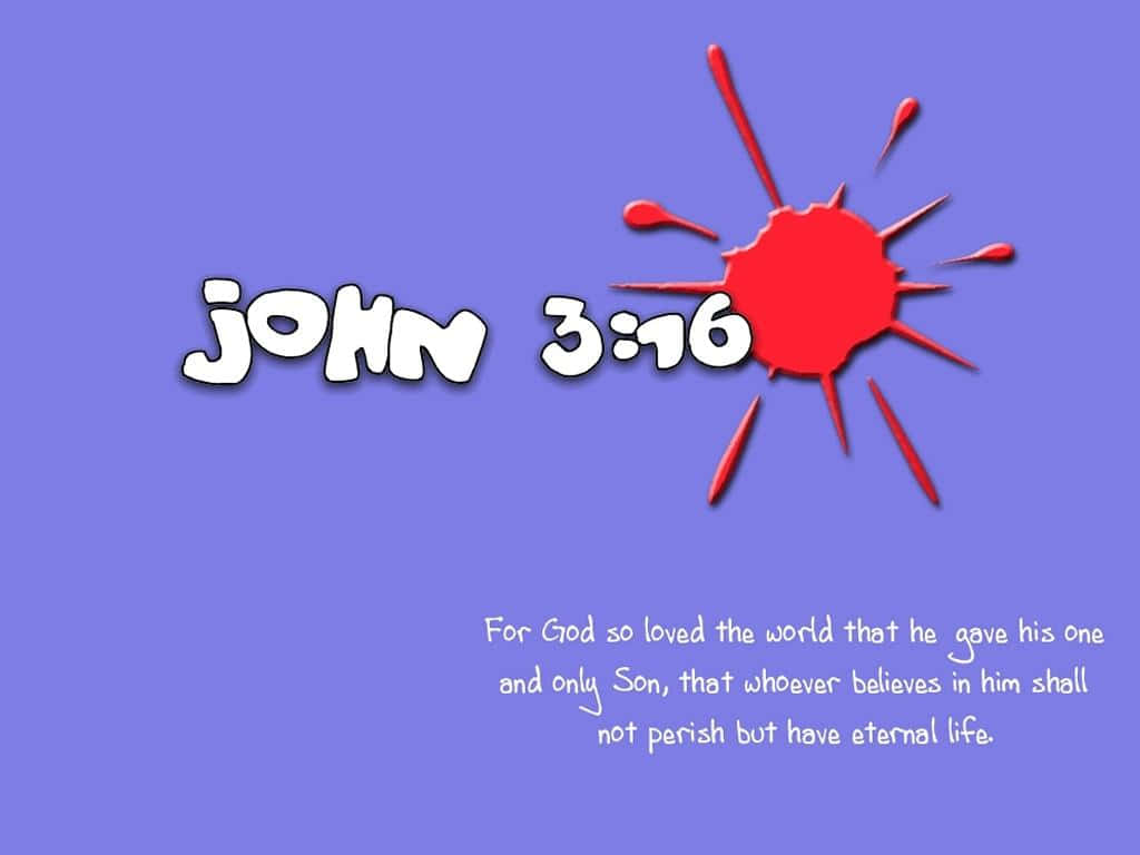 John 3:16, vibrant purple background, bold white text, SD Desktop Wallpaper