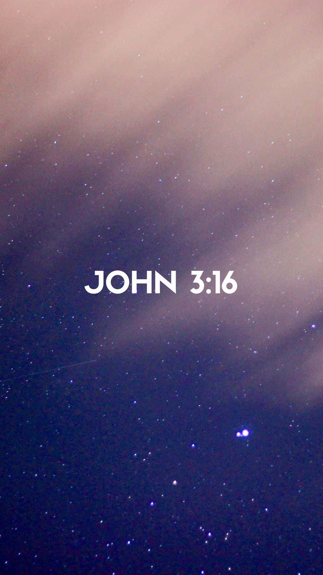 John 3:16, starry night sky, soft clouds, Full HD Phone Wallpaper