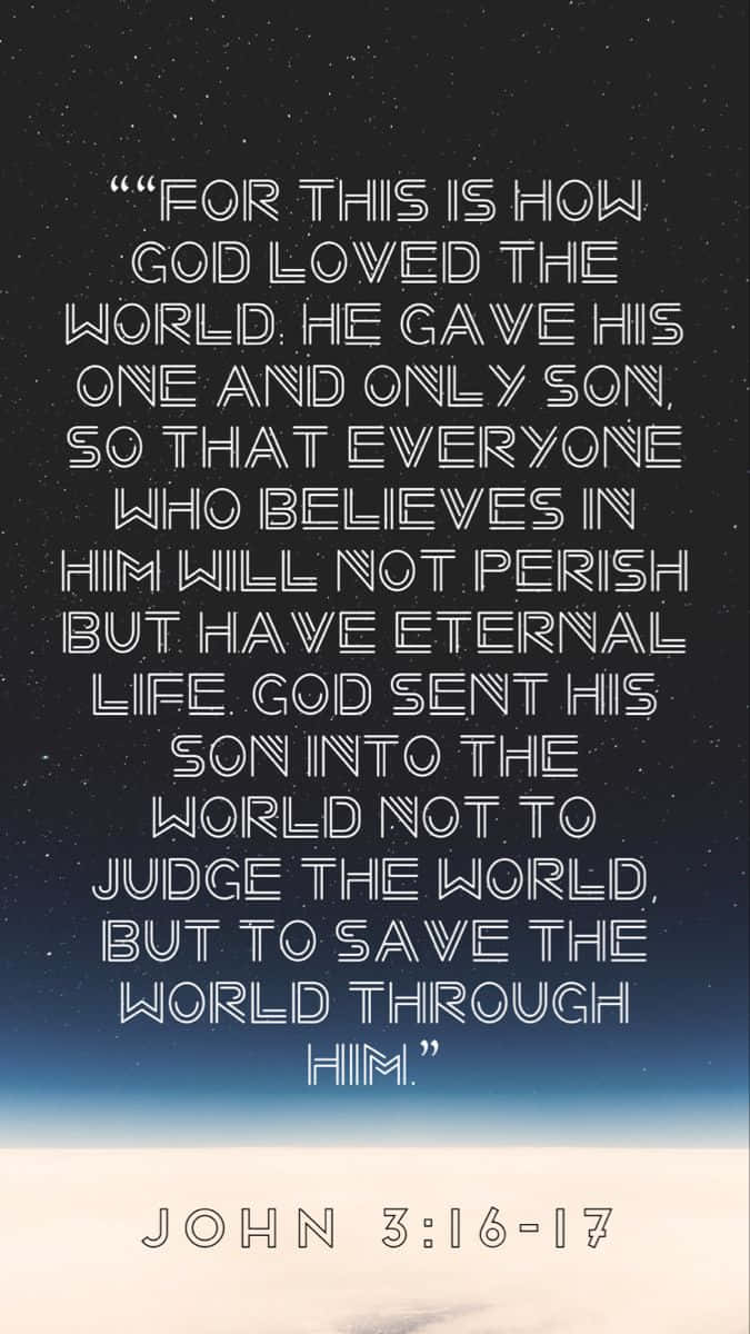 John 3:16, John 3:17, starry night sky, SD Phone Wallpaper