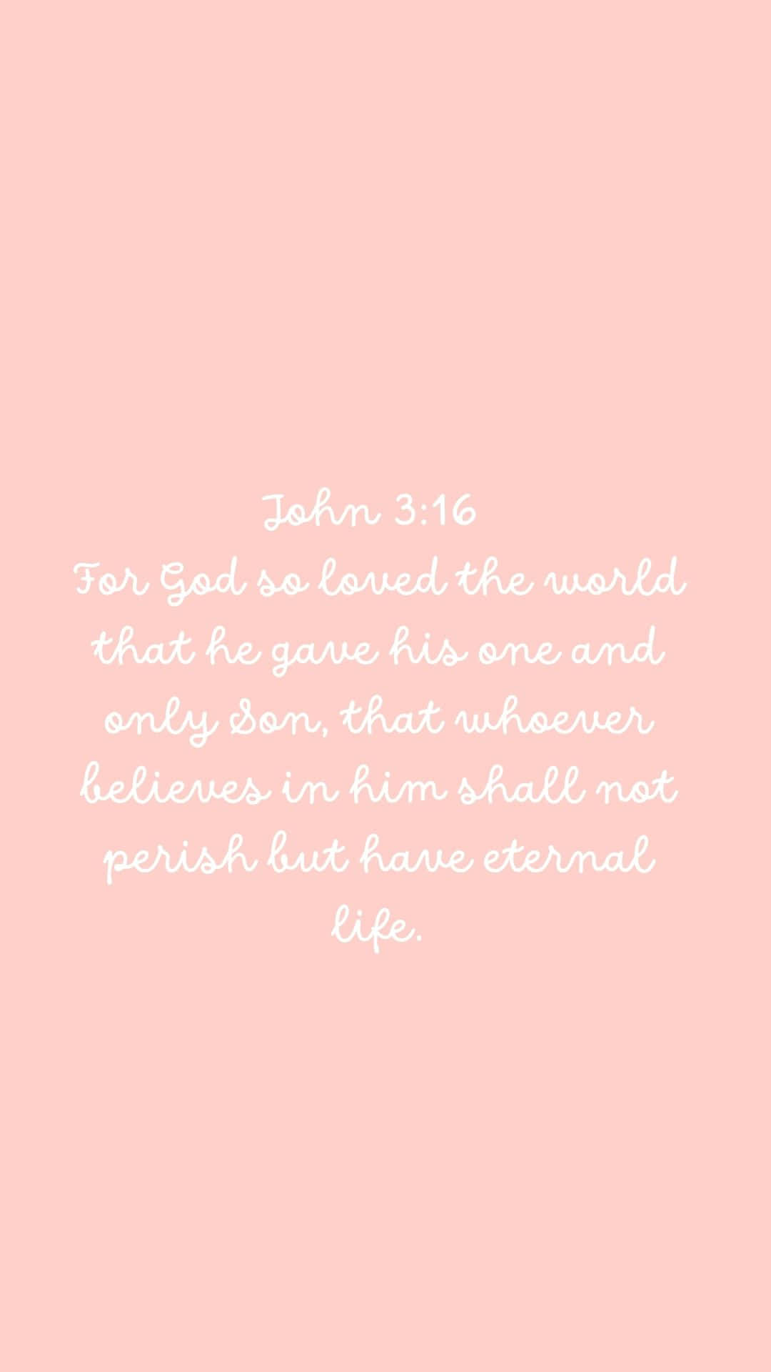 John 3:16, pink, white cursive text, Full HD Phone Wallpaper