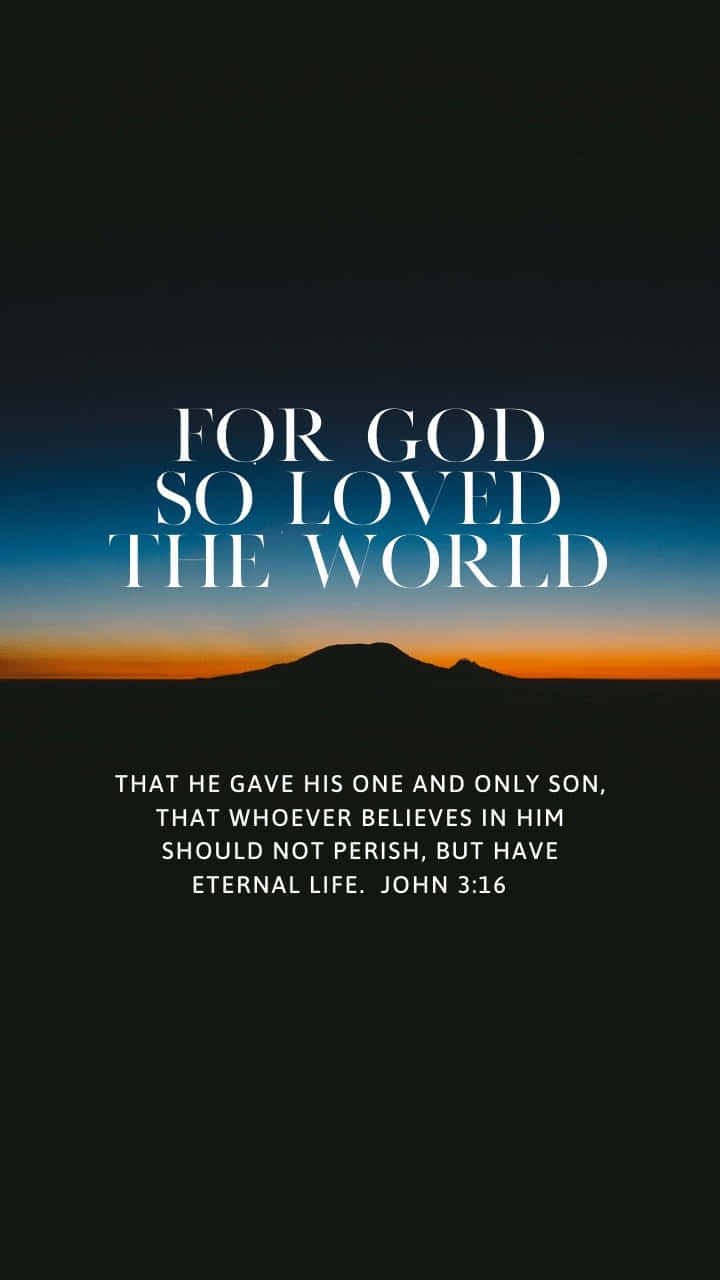 John 3:16, sunset, mountain range, HD Phone Wallpaper