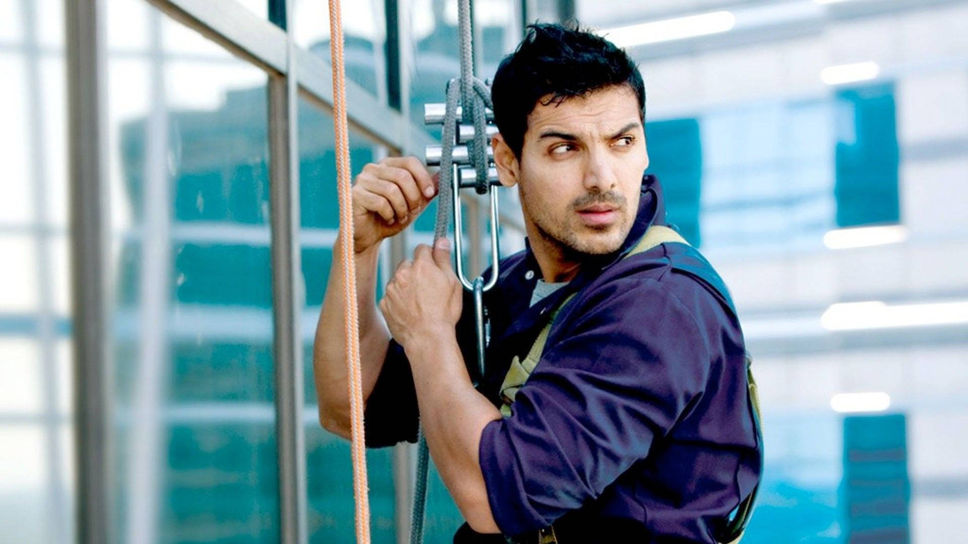 John Abraham, harness, ropes, Full HD Desktop Wallpaper