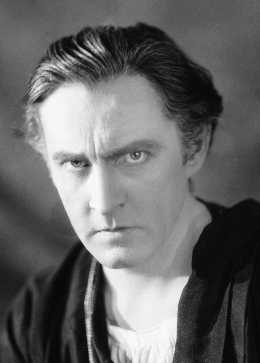 John Barrymore Hamlet, black and white portrait, intense eyes, SD Phone Wallpaper