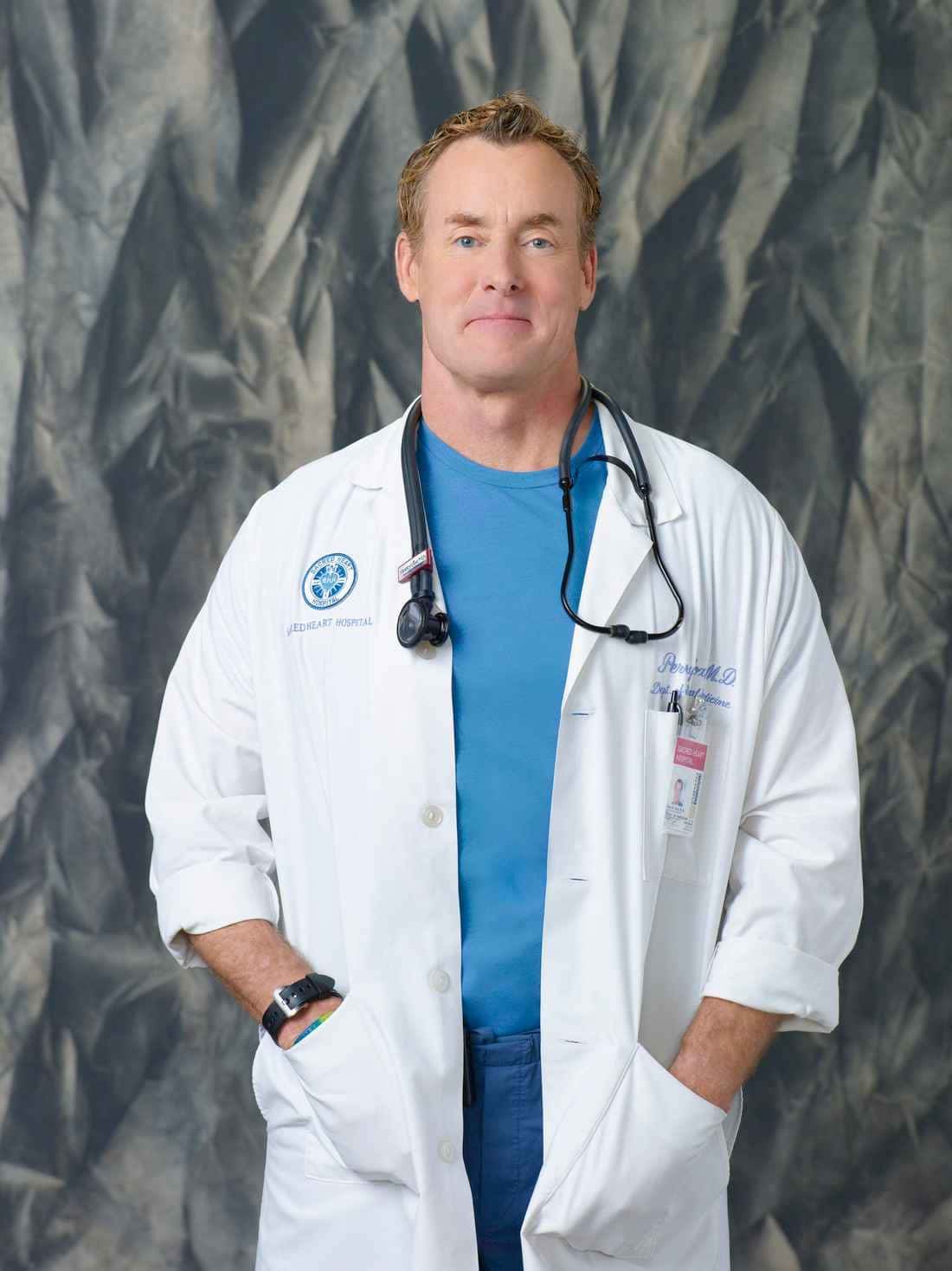 John C. McGinley, white lab coat, stethoscope, HD Phone Wallpaper