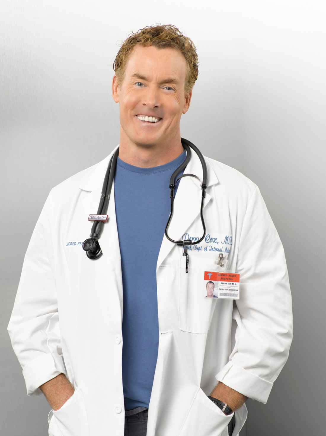 John C. McGinley, white lab coat, stethoscope, HD Phone Wallpaper