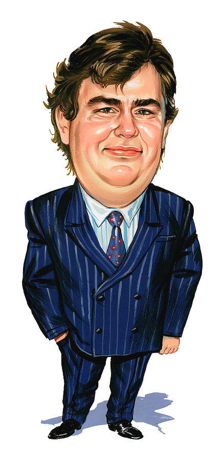 John Candy, blue pinstripe suit, patterned tie, SD Phone Wallpaper