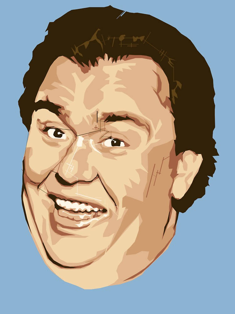 John Candy, bust painting, dark hair, SD Phone Wallpaper