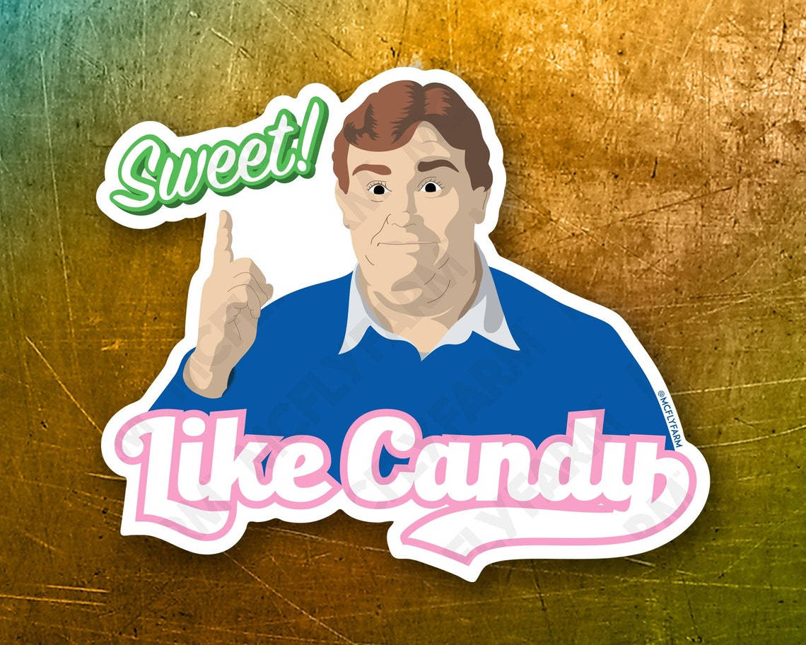John Candy, blue shirt, textured gold background, SD Desktop Wallpaper