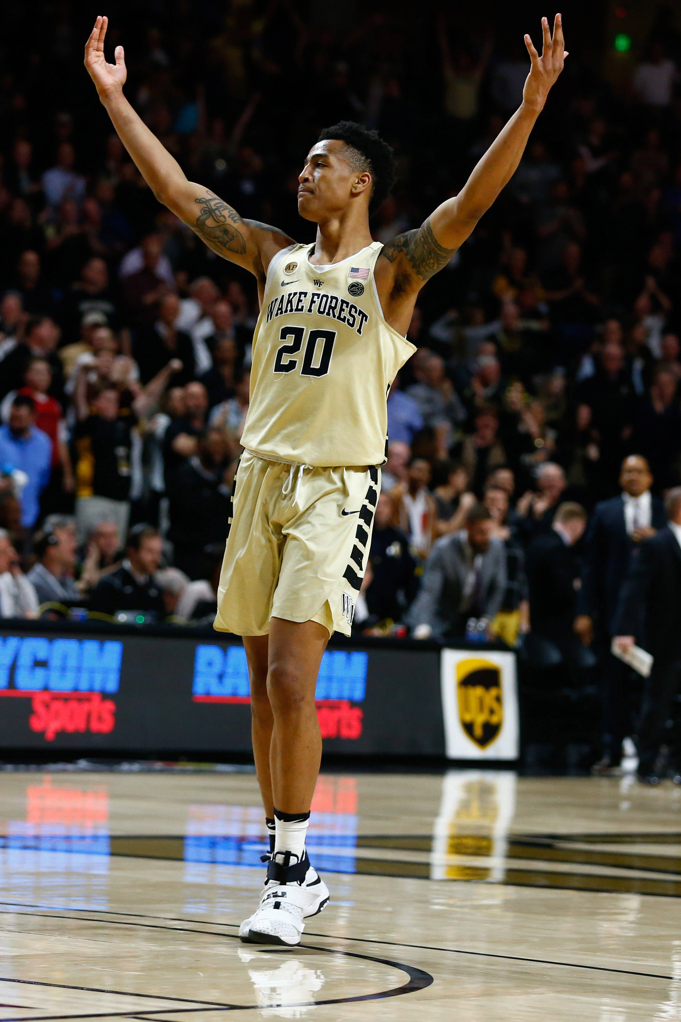 John Collins, faded yellow jersey, Wake Forest basketball player, 2K Phone Wallpaper