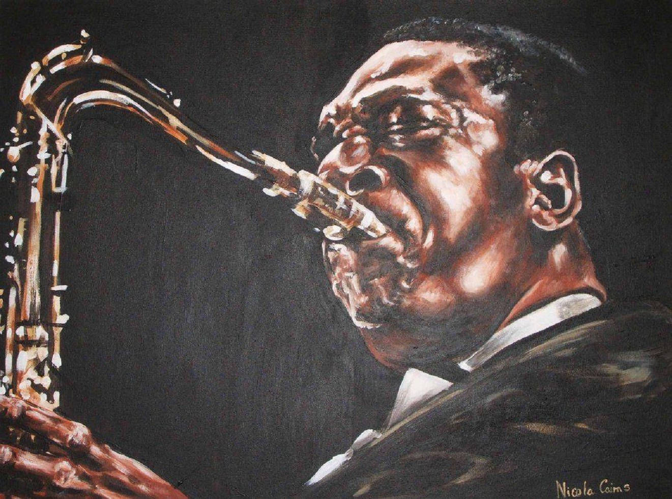 John Coltrane, saxophonist, tuxedo, HD Desktop Wallpaper