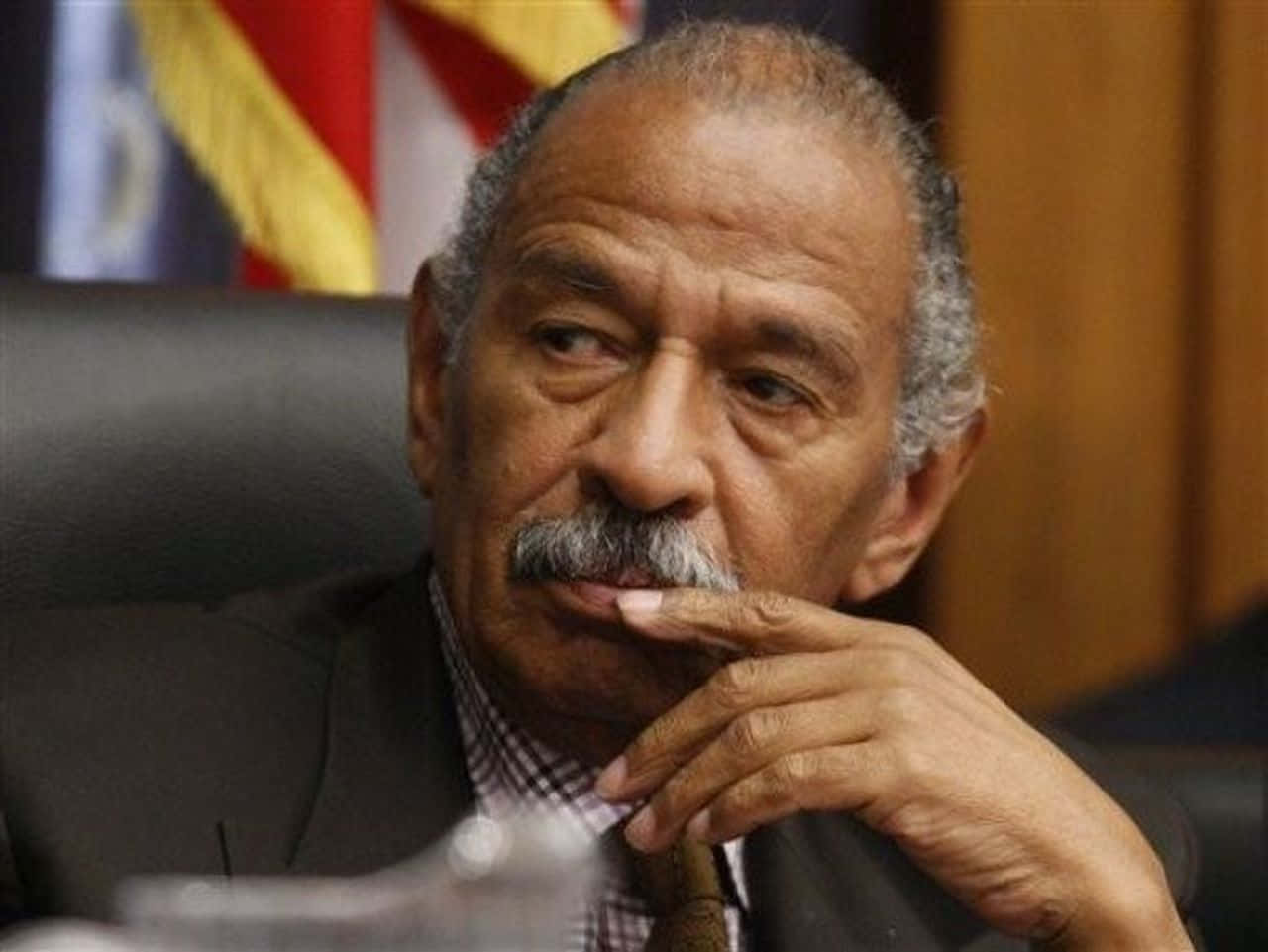 John Conyers, office chair, flags, HD Desktop Wallpaper