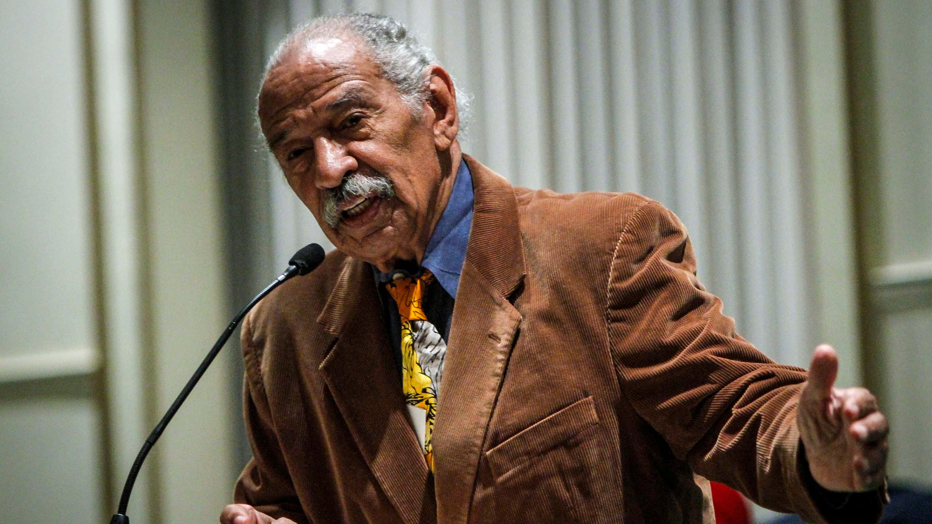 John Conyers, microphone, mustache, 2K Desktop Wallpaper