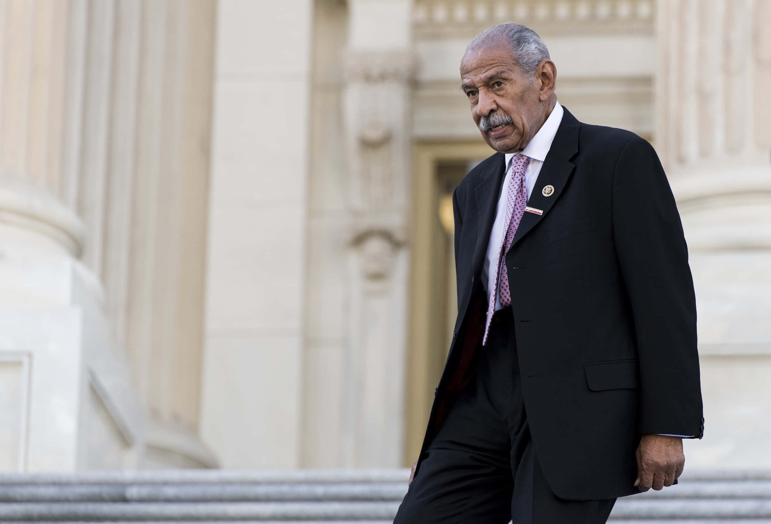 John Conyers, dark suit, patterned tie, Full HD Desktop Wallpaper