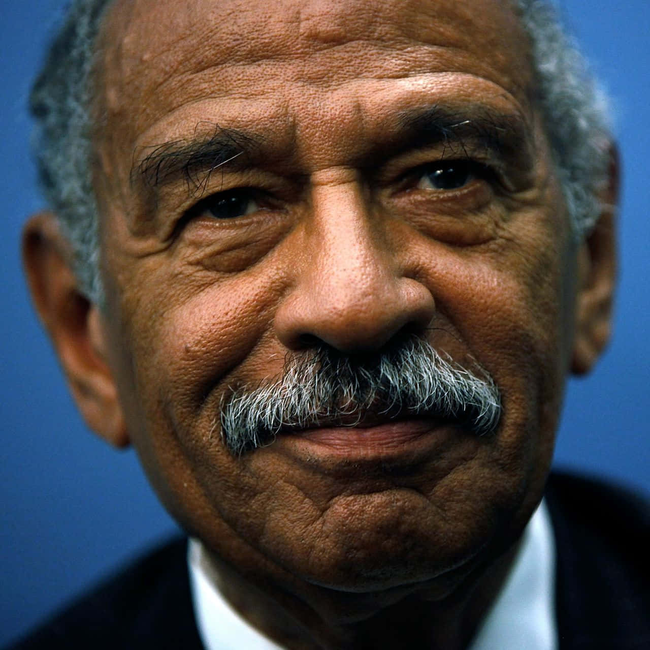 John Conyers, graying mustache, warm smile, HD Desktop Wallpaper