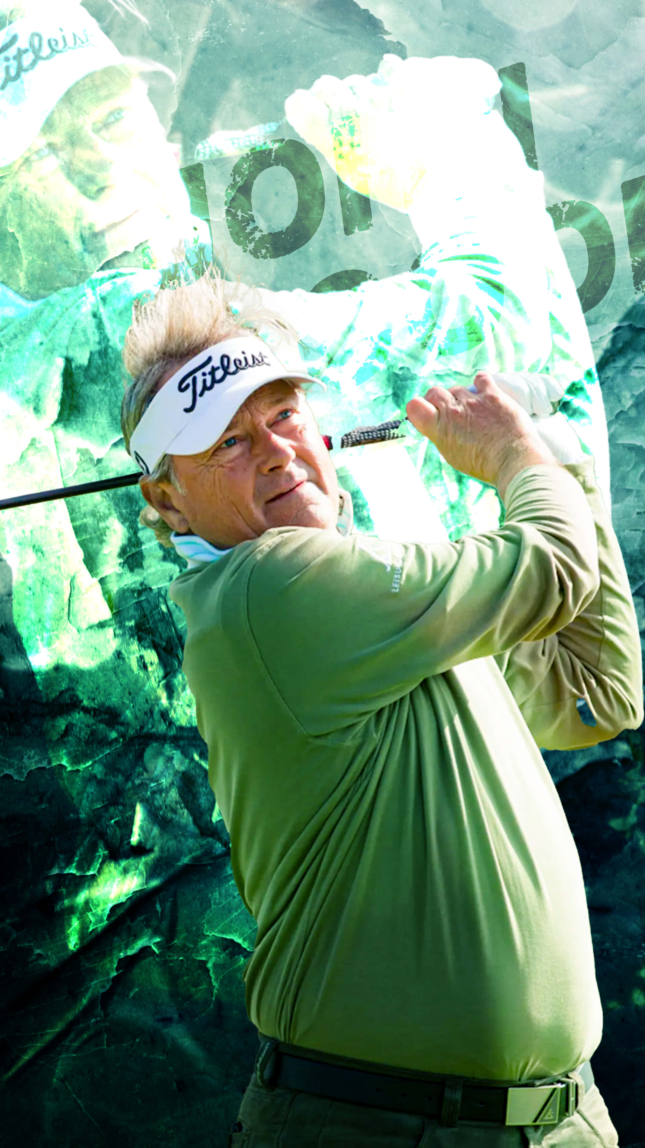John Cook, green and white tie-dye background, translucent ghostly overlay, 4K Phone Wallpaper