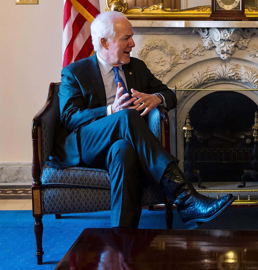 John Cornyn, blue suit, cowboy boots, SD Phone Wallpaper