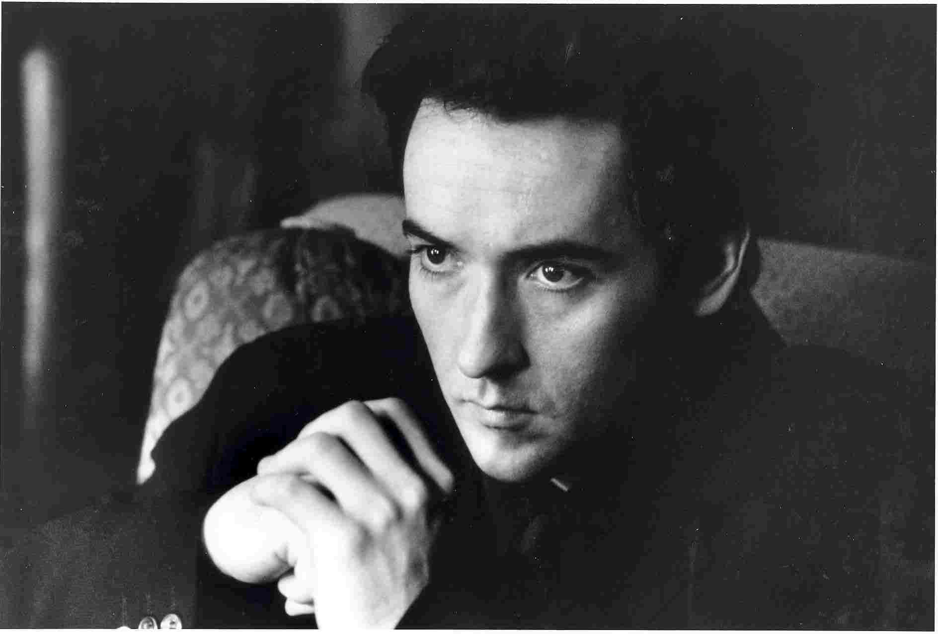 John Cusack, black and white portrait, intense eyes, HD Desktop Wallpaper
