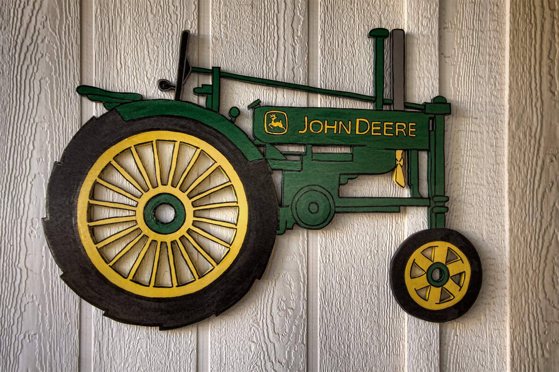 John Deere, green and yellow, tractor, Full HD Desktop Wallpaper