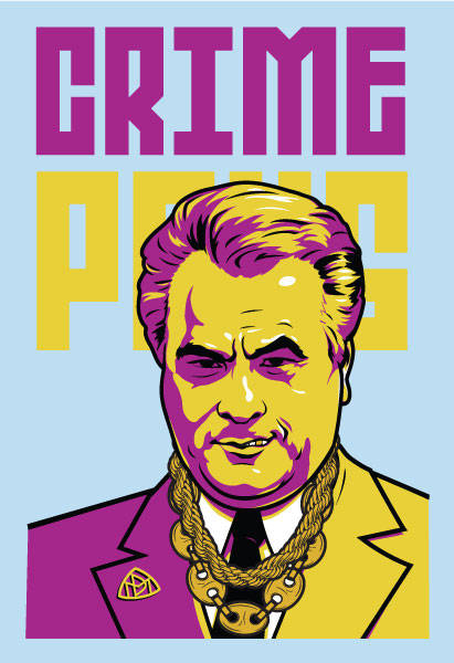 John Gotti, purple and yellow suit, gold chain, SD Phone Wallpaper