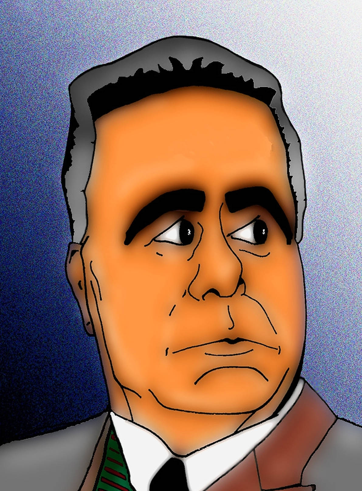 John Gotti, cartoon portrait, suit, HD Phone Wallpaper