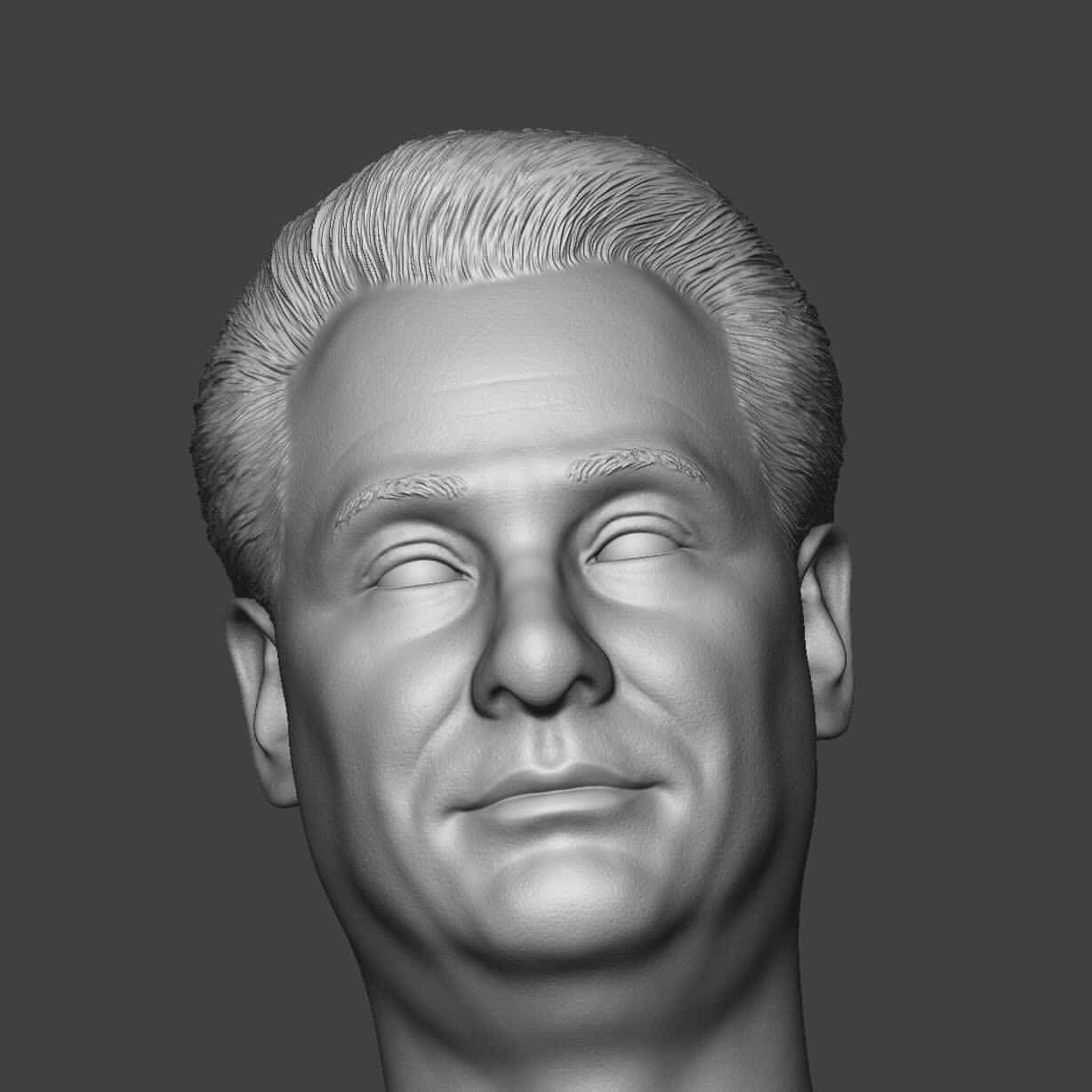 John Gotti, 3D head, grayscale, SD Desktop Wallpaper
