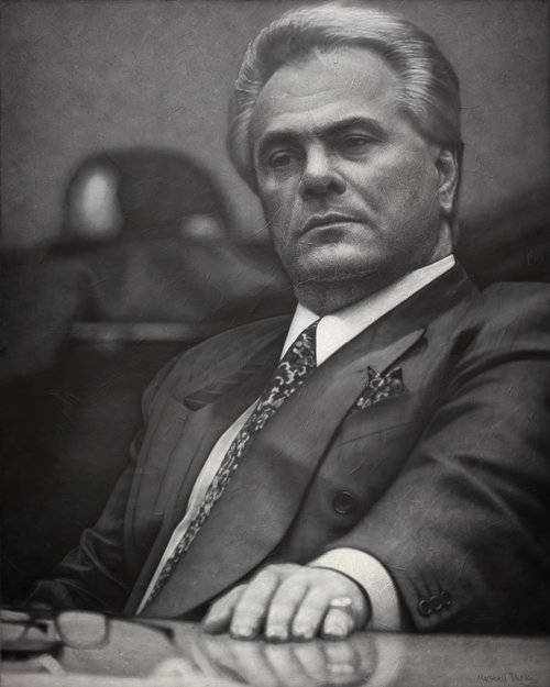 John Gotti, gray art, black and white lighting, SD Phone Wallpaper