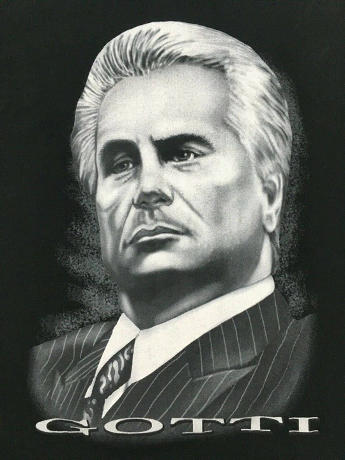 John Gotti, black and white portrait, slicked-back hair, HD Phone Wallpaper
