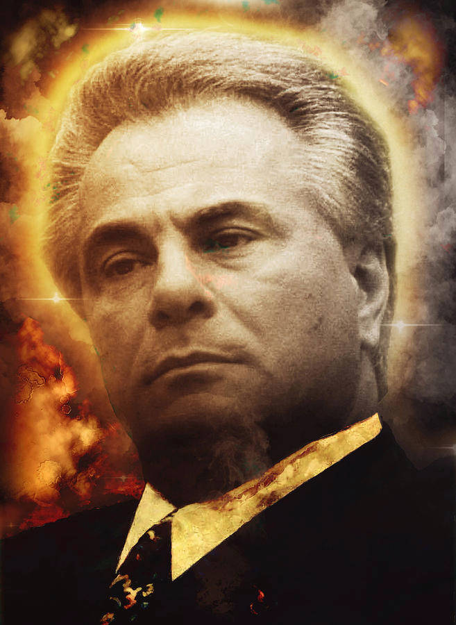John Gotti, fiery cosmic background, glowing halo, SD Phone Wallpaper