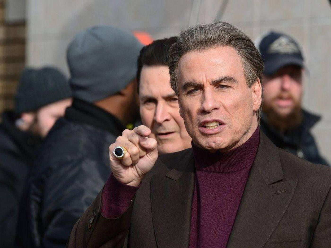 John Gotti, brown suit, maroon turtleneck, HD Desktop Wallpaper