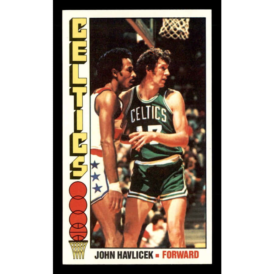 John Havlicek, green Celtics jersey, hoop, SD Desktop Wallpaper