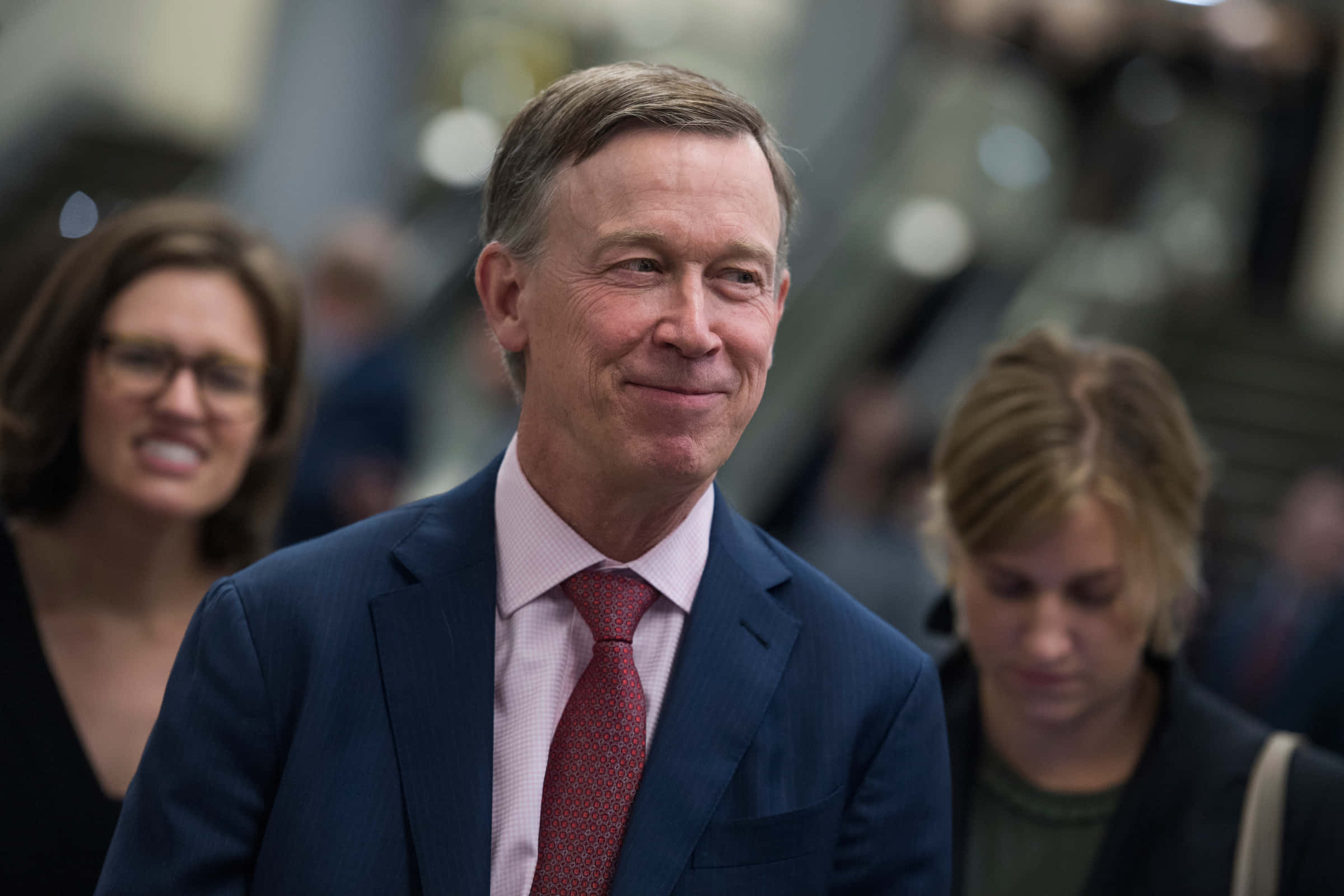John Hickenlooper, blue suit, red tie, Full HD Desktop Wallpaper