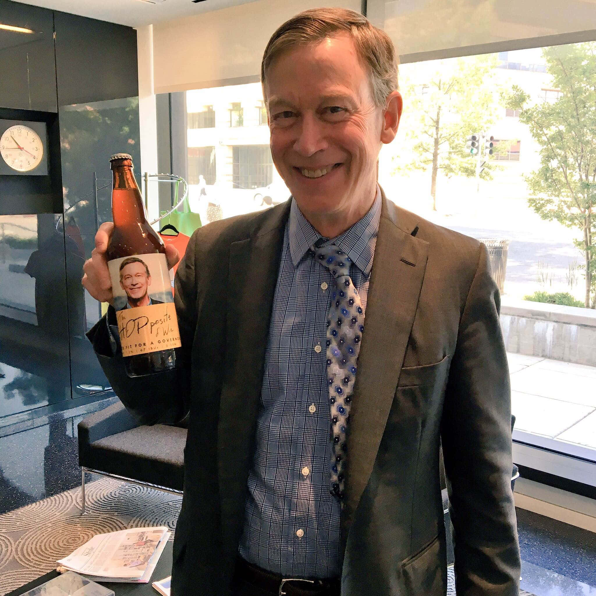 John Hickenlooper, custom beer bottle, portrait, Full HD Desktop Wallpaper
