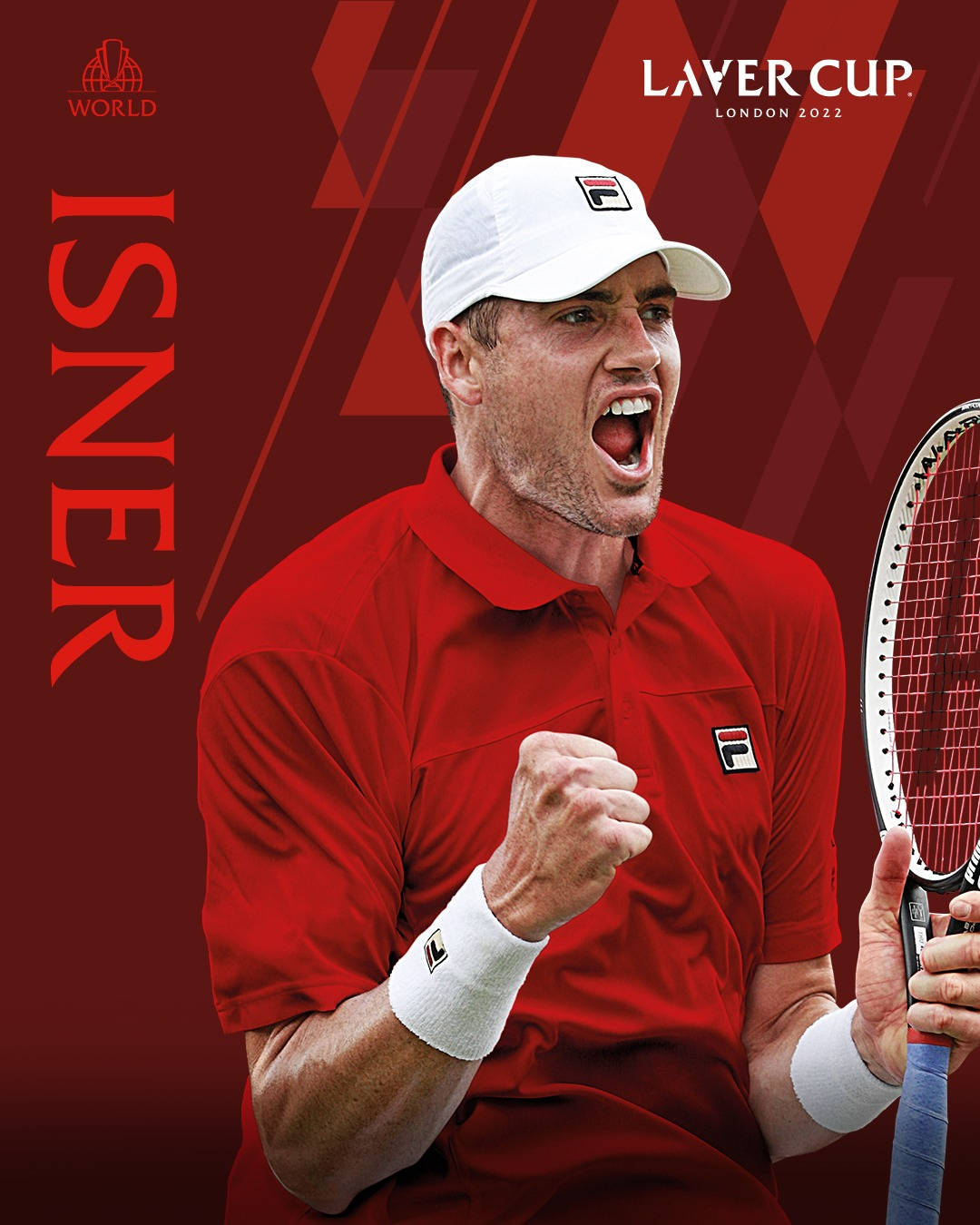John Isner, red gear, racket, HD Phone Wallpaper