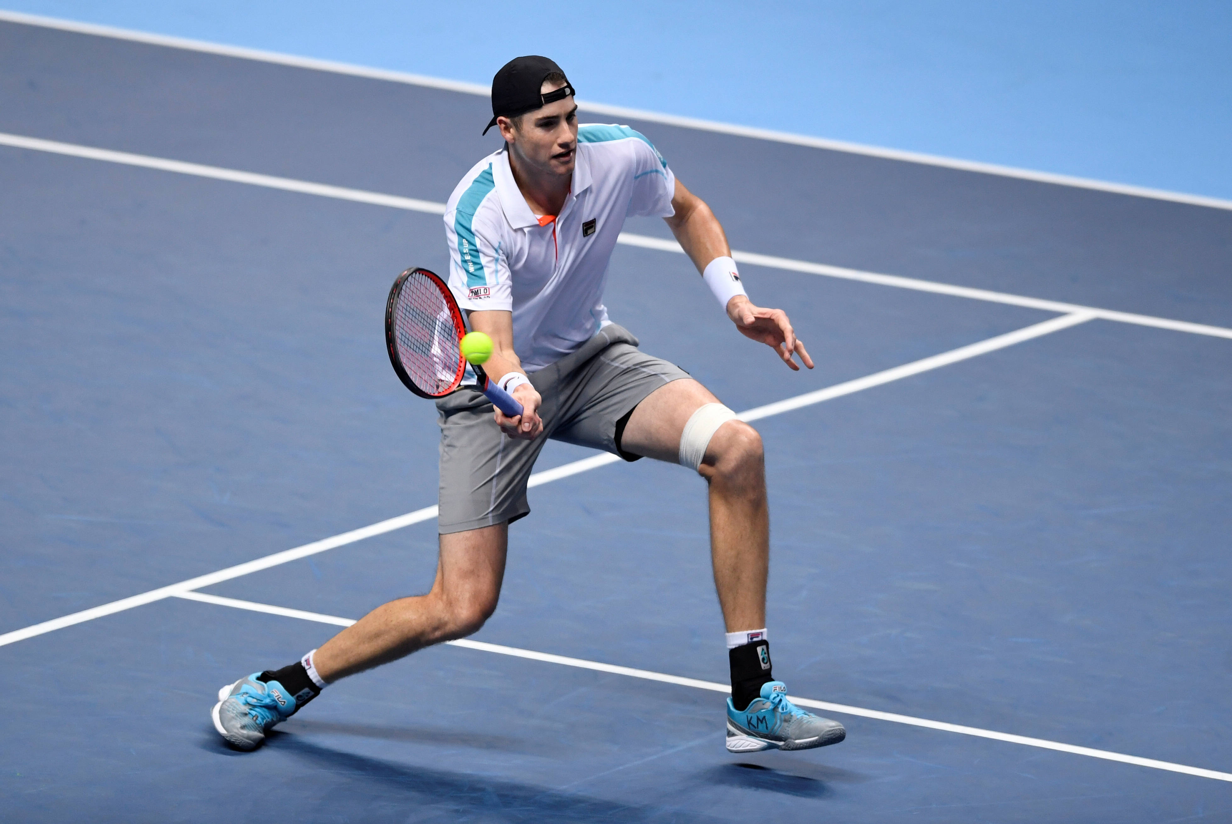 John Isner, tennis court, blue hard court, 4K Desktop Wallpaper