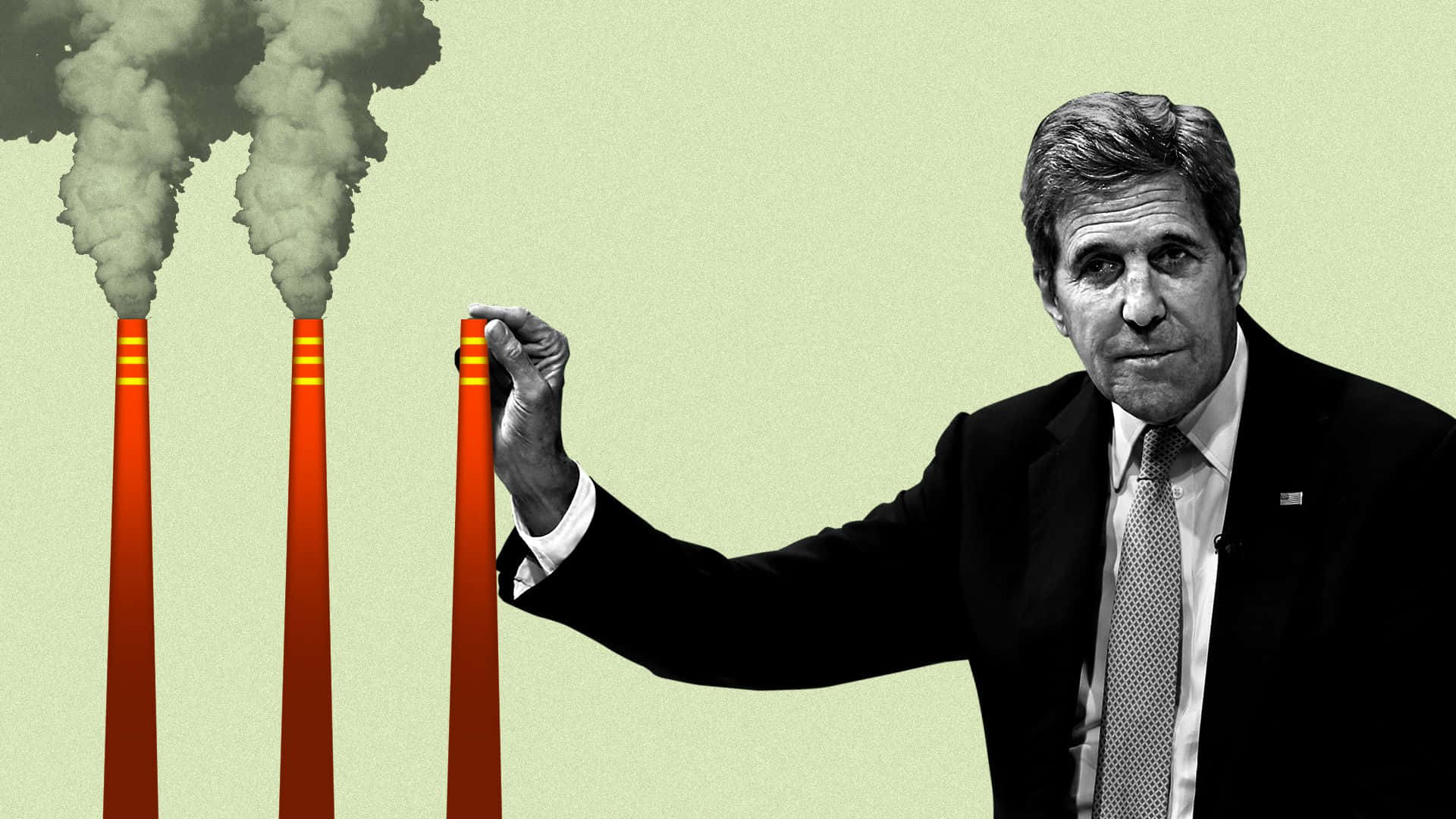 John Kerry, suit, factory chimney, Full HD Desktop Wallpaper