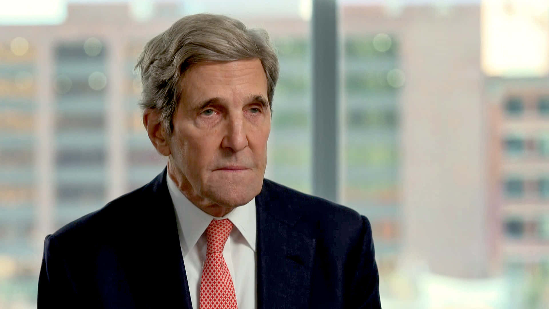 John Kerry, dark suit, red tie, Full HD Desktop Wallpaper