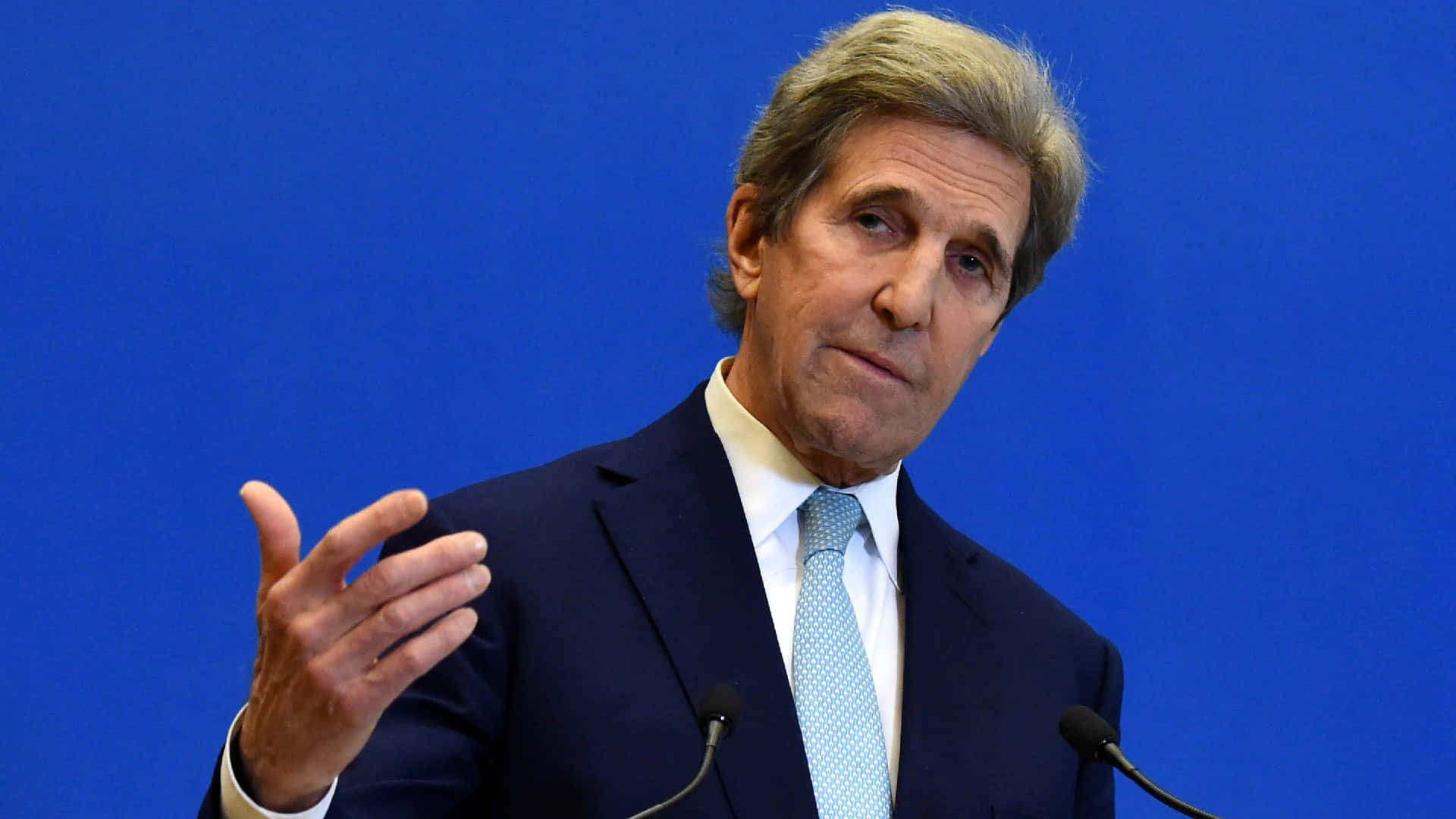 John Kerry, press conference, podium, Full HD Desktop Wallpaper