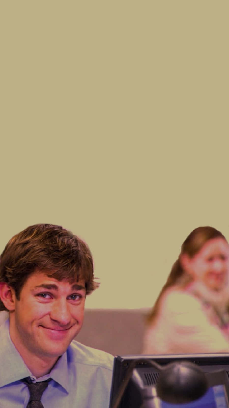 John Krasinski, shirt and tie, computer, HD Phone Wallpaper
