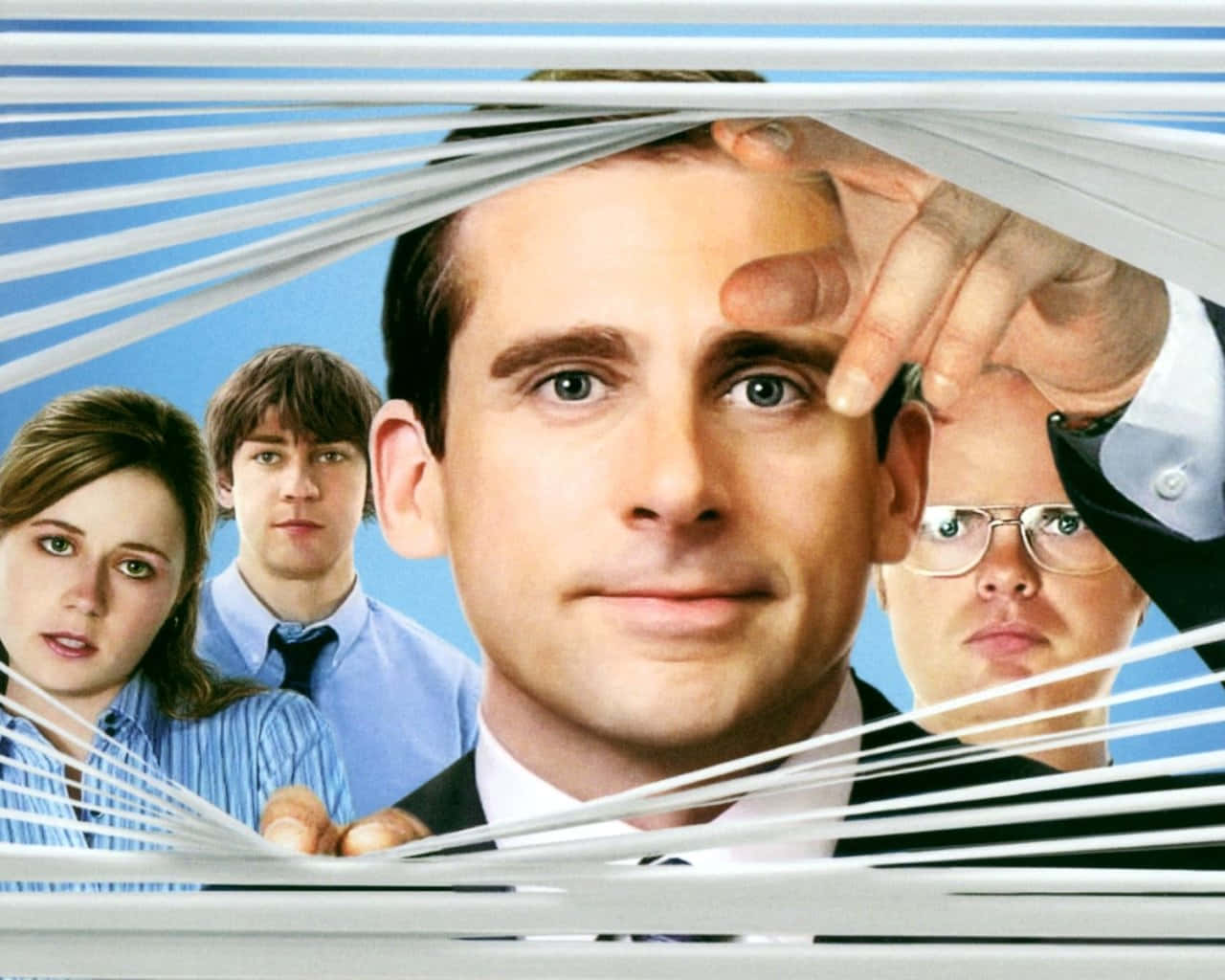 John Krasinski, white blinds, office setting, HD Desktop Wallpaper