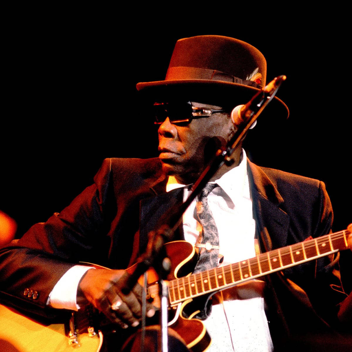 John Lee Hooker, fedora, sunglasses, SD Desktop Wallpaper