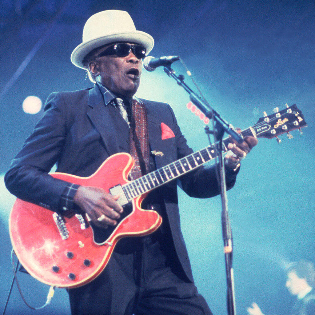 John Lee Hooker, white fedora, sunglasses, SD Desktop Wallpaper