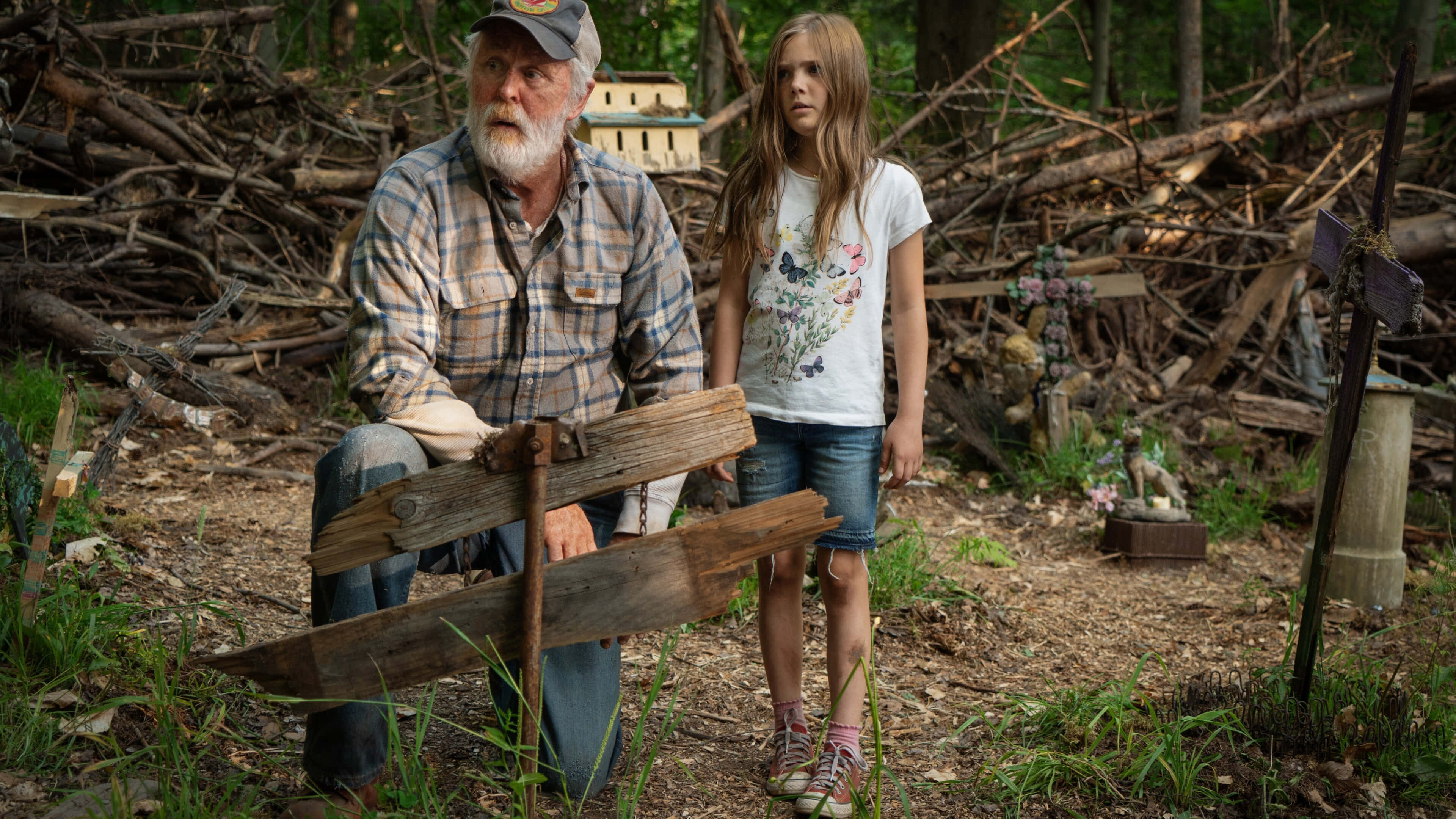 John Lithgow, white beard, young girl, 4K Desktop Wallpaper