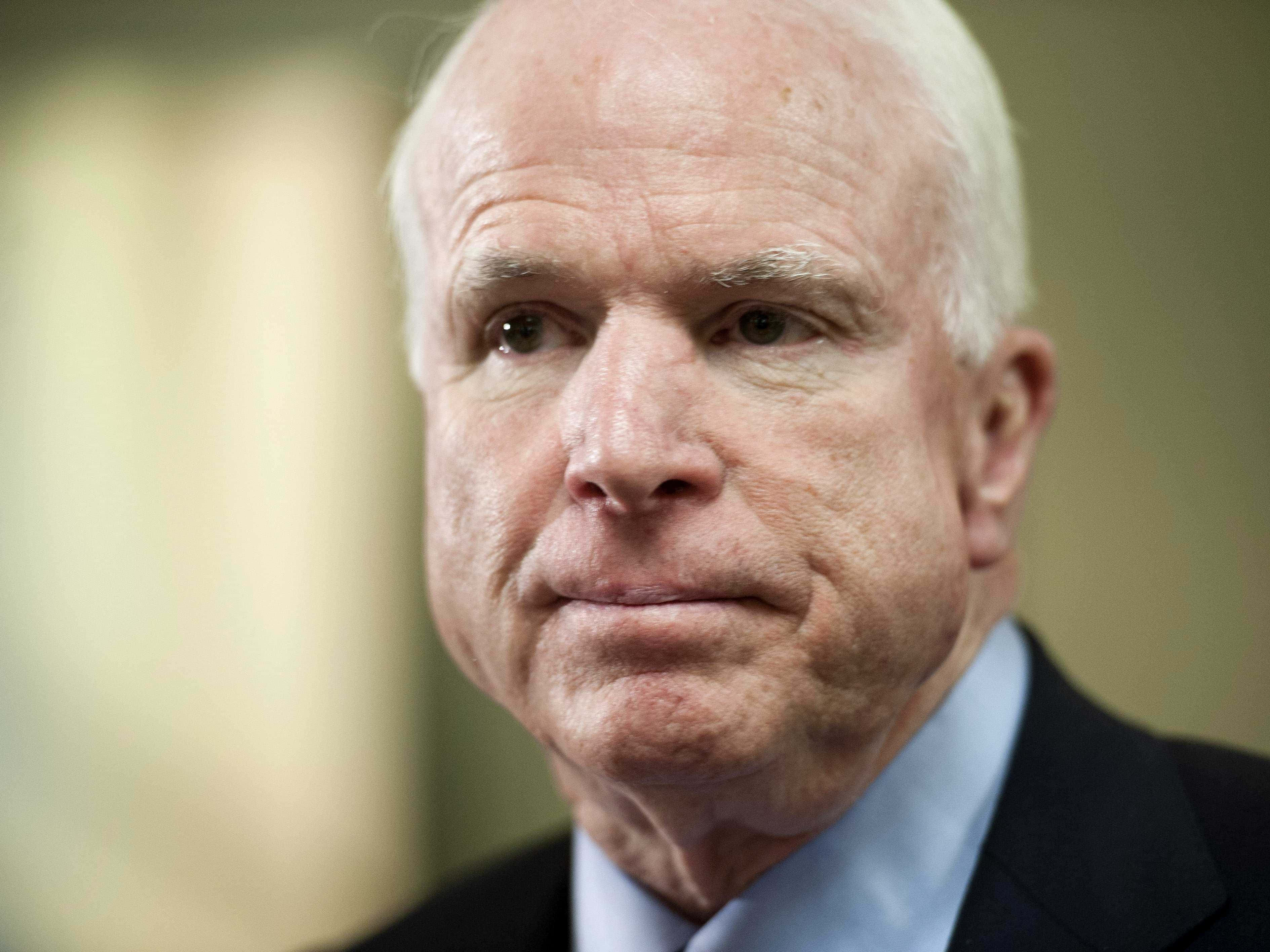 John McCain, close-up portrait, white hair, 2K Desktop Wallpaper