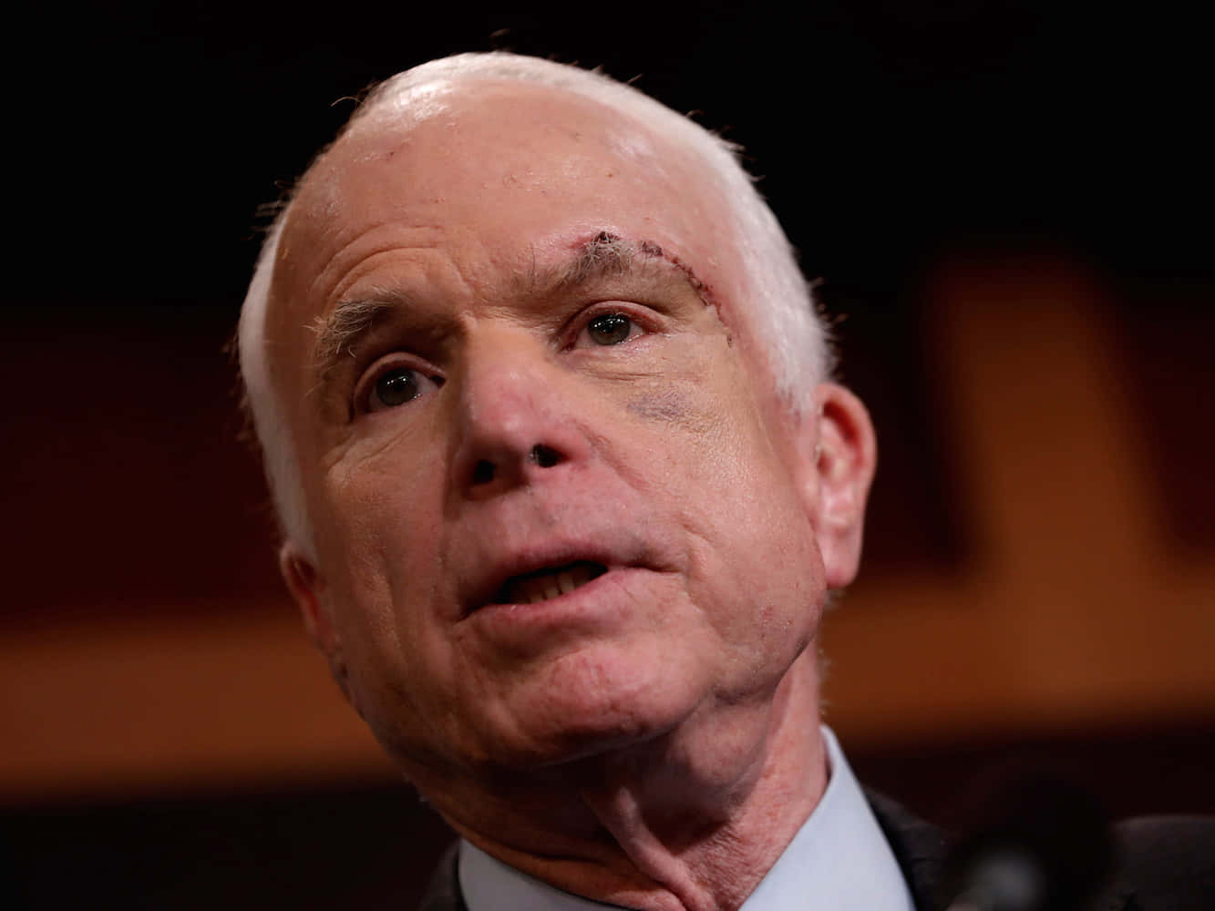 John McCain, white hair, stitched eyebrow wound, HD Desktop Wallpaper