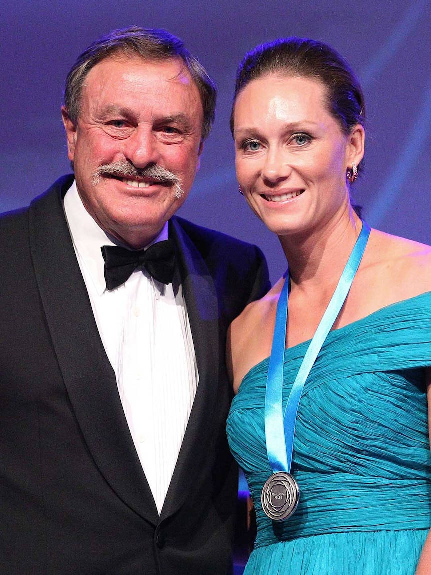 John Newcombe, tuxedo, teal dress, SD Phone Wallpaper