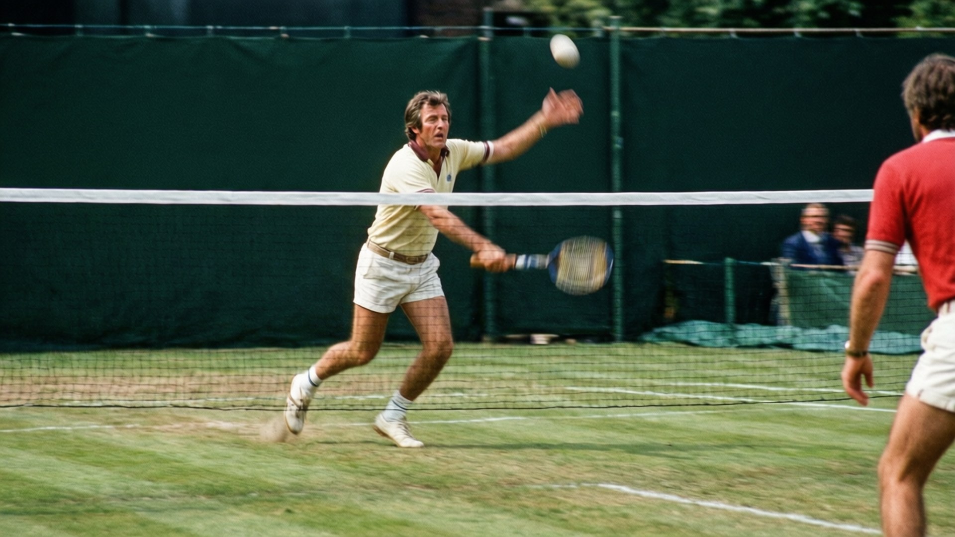 John Newcombe, net, volley, Full HD Desktop Wallpaper