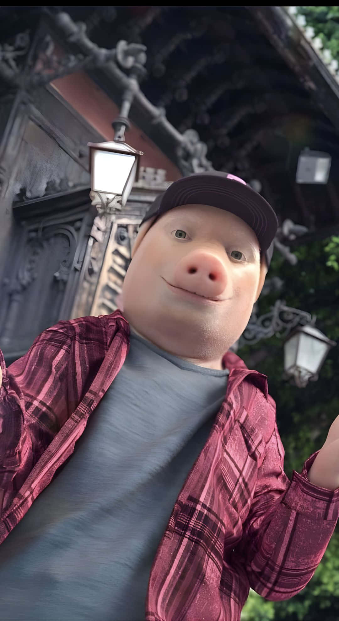 John Pork, red plaid shirt, black cap, Full HD Phone Wallpaper