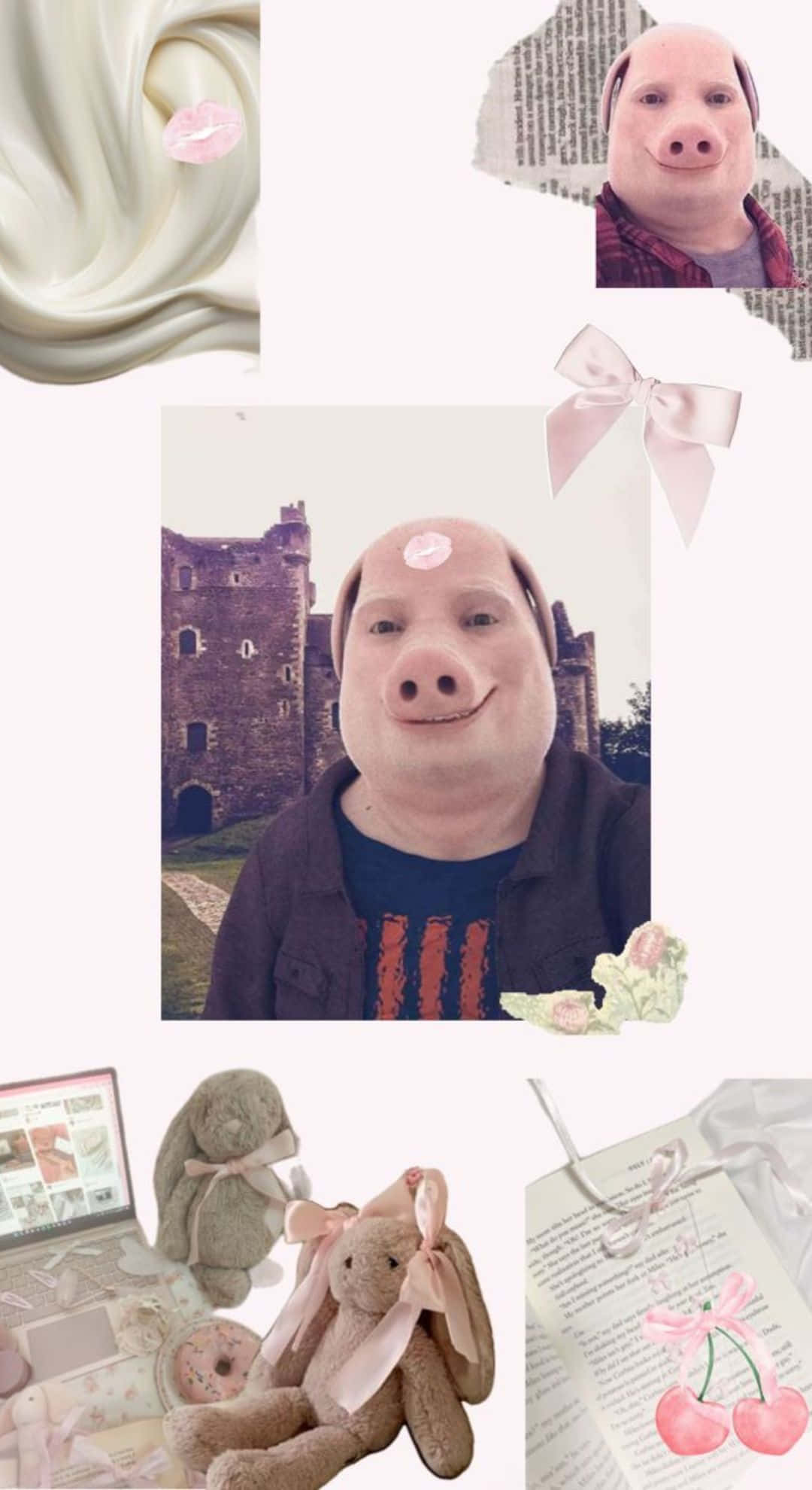John Pork, soft pink, cream, Full HD Phone Wallpaper